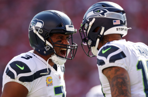 Russell Wilson accounts for three touchdowns as Seahawks beat division-rival 49ers, 28-21