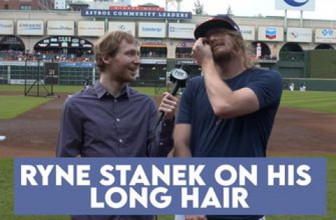 Jordan Shusterman speaks with Houston Astros’ Ryne Stanek about having the longest hair in the World Series
