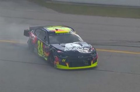 William Byron slams the wall early in Stage 2