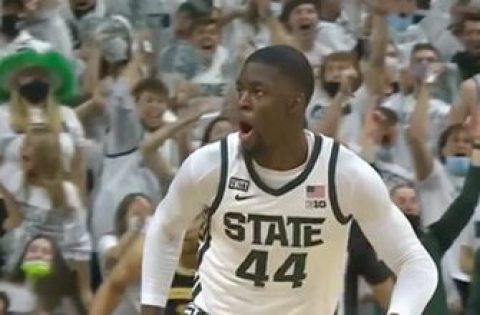 Gabe Brown puts a cherry on top of Michigan State’s 83-67 victory over Michigan with an alley-oop slam