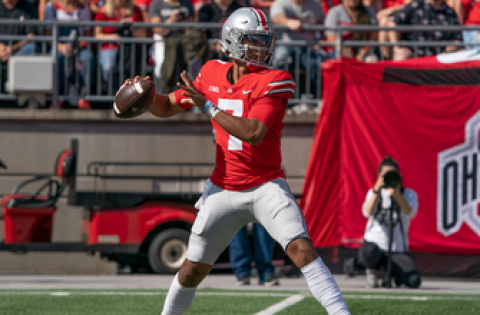 C.J. Stroud throws for 406 yards and five touchdowns in Ohio State’s 66-17 rout of Maryland