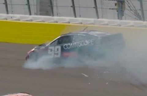 Daniel Suarez gets turned by Chase Briscoe
