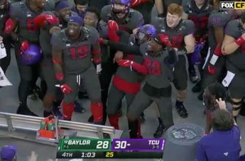 Shadrach Banks intercepts pass from Baylor’s Gerry Bohanon for TCU to take the victory