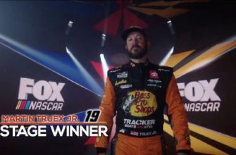 Truex Jr. holds off Kyle Busch after late caution to win Stage 1 | NASCAR on FOX