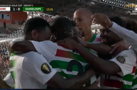 Suriname takes early 1-0 lead vs. Guadeloupe after incredible goal from Gleofilo Vlijter