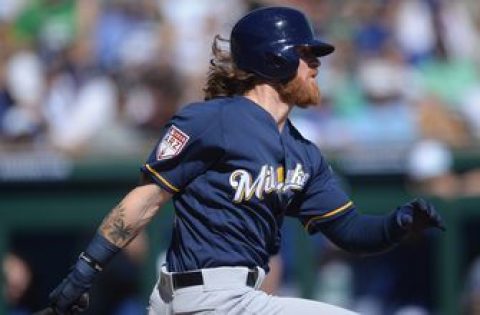Gamel’s big day at the plate leads Brewers past Padres 10-7