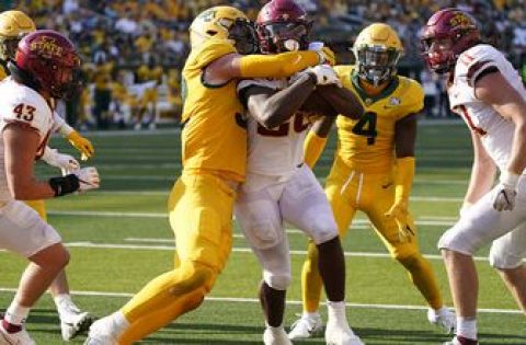 Breece Hall’s three TDs, 243 total yards not enough for No. 14 Iowa State in 31-29 loss to Baylor
