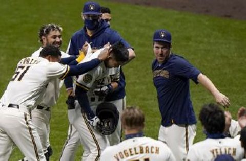 Hiura’s sacrifice fly walks it off, Brewers claim Game 1 with 2-1 victory