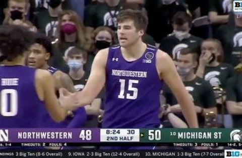 Ryan Young’s 18 points and 8 rebounds fuel Northwestern’s upset over No. 10 Michigan State, 64-62